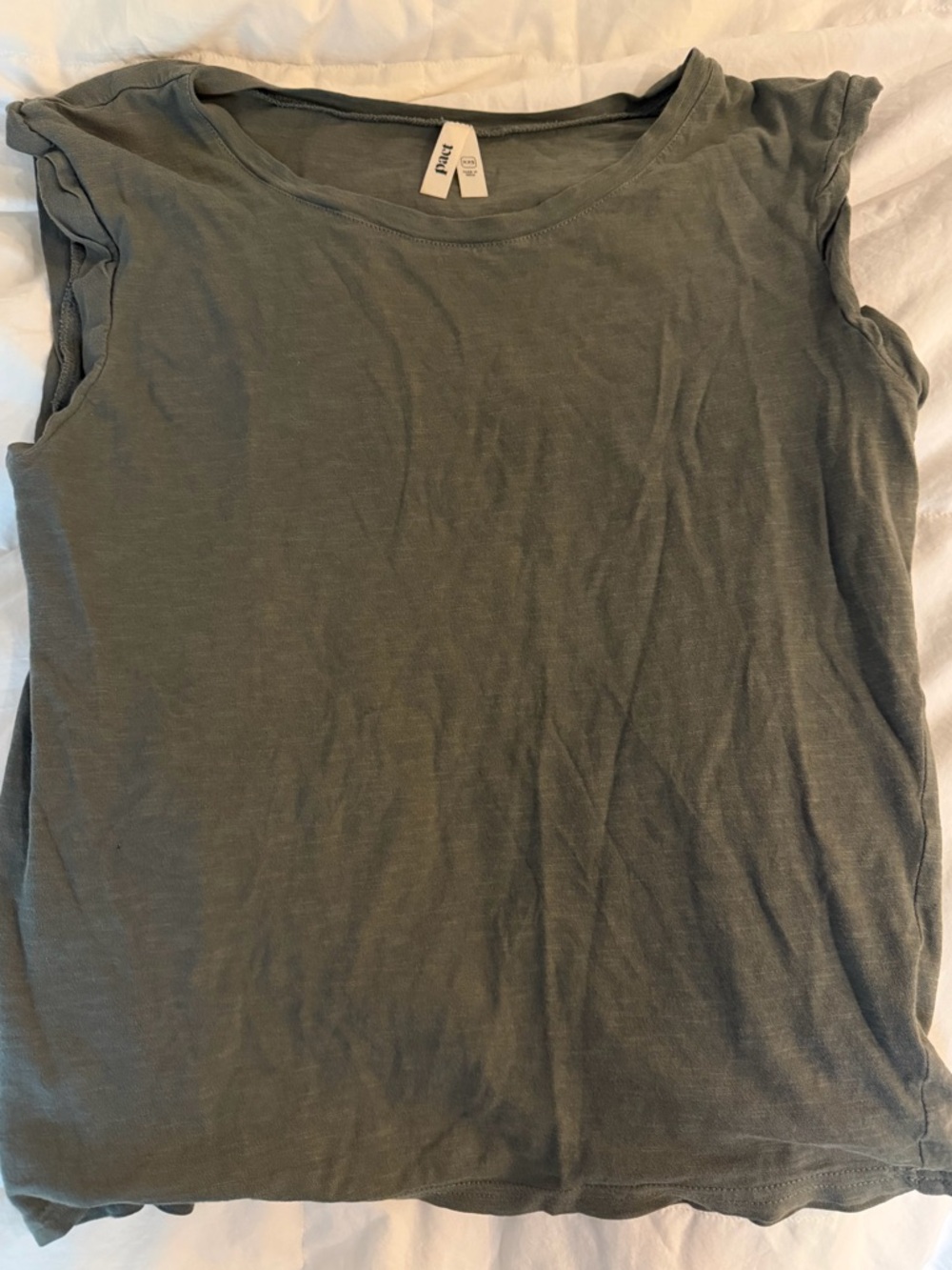Pact Scoop Neck Muscle Tee in Olive Green